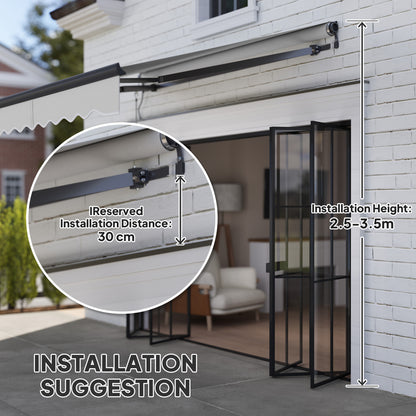 2.5 x 2m Electric Retractable Awning w/ Aluminium Frame Light Grey