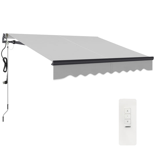 2.5 x 2m Electric Retractable Awning w/ Aluminium Frame Light Grey