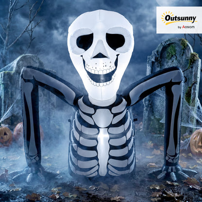 Inflatable Ground Crawling Skeleton with Built-in LED Lights