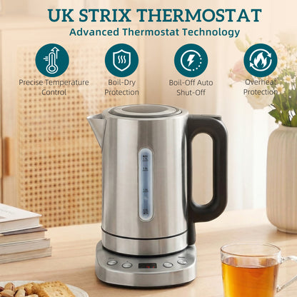 Electric Kettle, 1.7L Fast Boil, 3kW Water Kettle with Strix Thermost