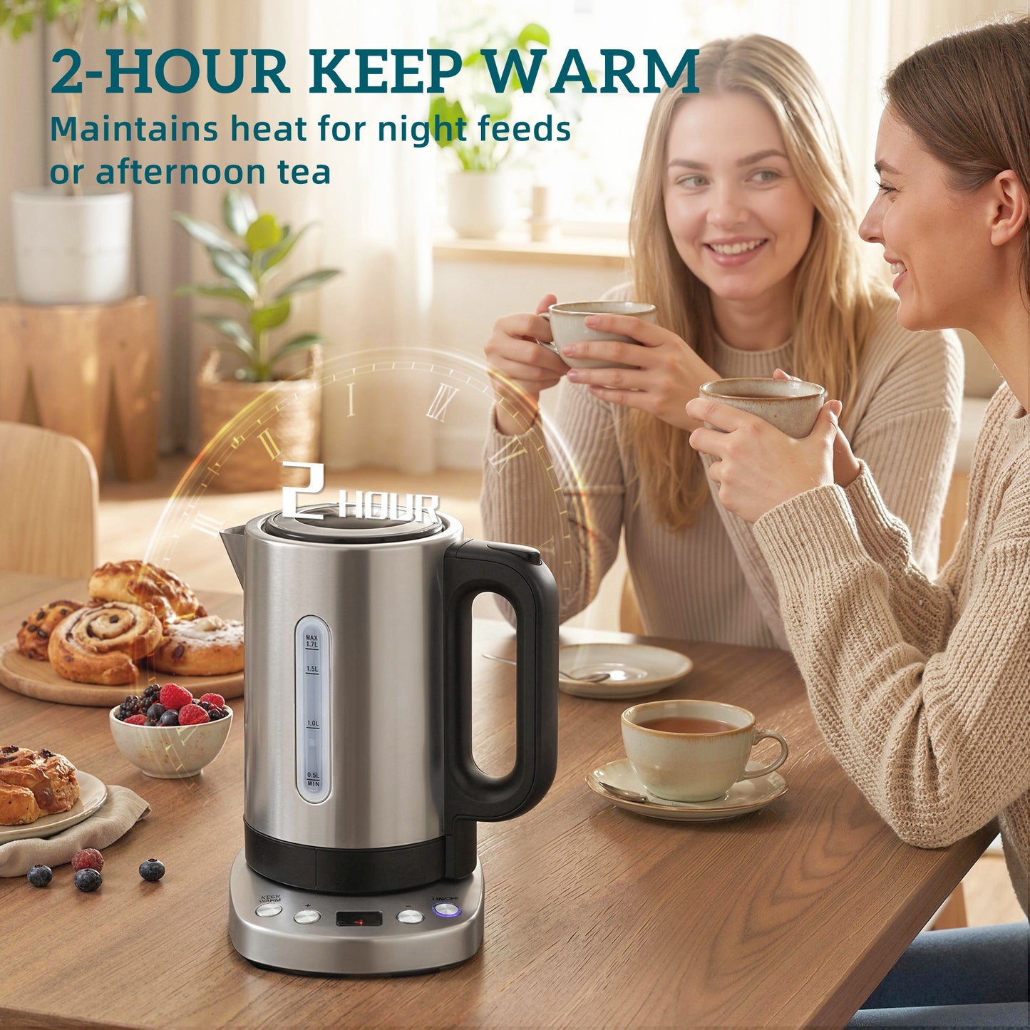 Electric Kettle, 1.7L Fast Boil, 3kW Water Kettle with Strix Thermost