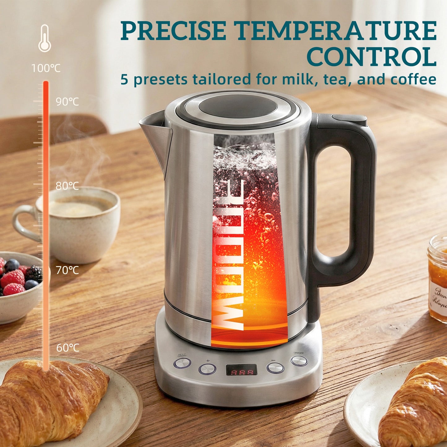 Electric Kettle, 1.7L Fast Boil, 3kW Water Kettle with Strix Thermost