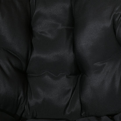 Rattan Leisure Chair w/ Cushion, Garden Egg Chair with Headrest, Sand