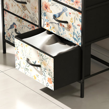 6-Drawer Chest of Drawers, Fabric Dresser, White