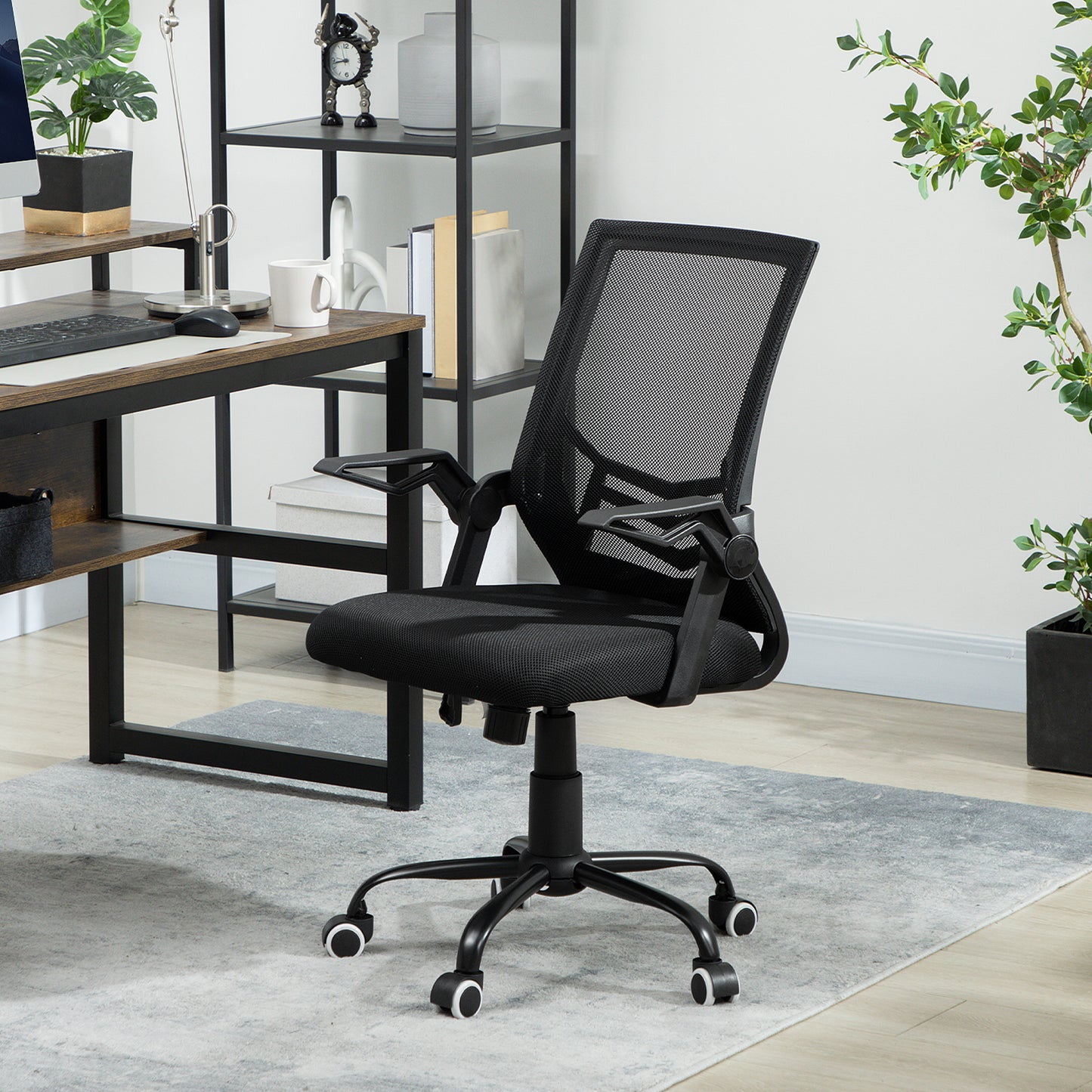 Mesh Swivel Office Chair Task Computer Chair w/ Lumbar Support, Black