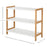 3-Tier Shoe Rack Wood Frame Slatted Shelves Spacious Open Hygienic Storage Home Hallway Furniture Family Guests 70L x 26W x 57.5H cm - Natural