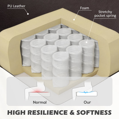 Armchair Accent Chair with Eucalyptus Wood Legs for Bedroom Brown