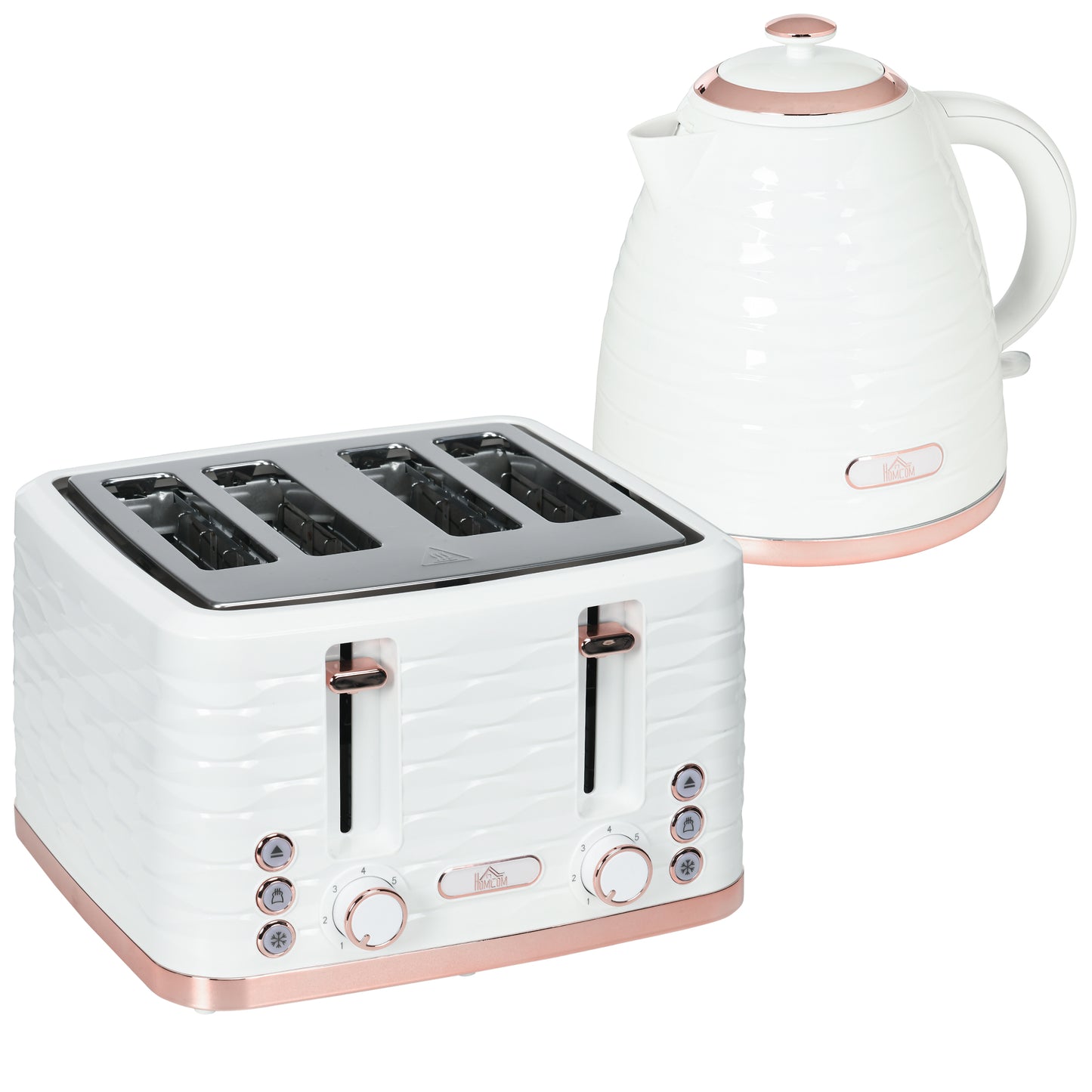 Kettle and Toaster Set 1.7L Rapid Boil Kettle & 4 Slice Toaster White