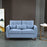 2 Seat Sofa Double Sofa Loveseat Fabric Wooden Legs Tufted Design for Living Room, Dining Room, Office, Light Blue