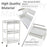 3-Tier Home Trolley Kitchen Storage w/ Steel Bars 4 Wheels Rolling Unit Organiser Living Room White