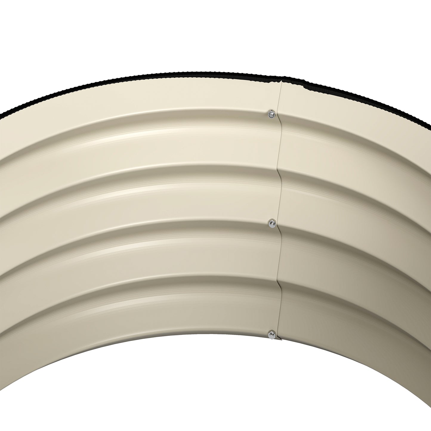 Set of 2 Raised Garden Bed with Safety Edging, Cream White