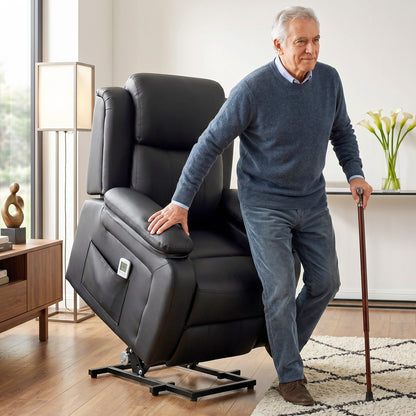 Riser and Recliner Chair Power Lift Recliner with Remote, Black