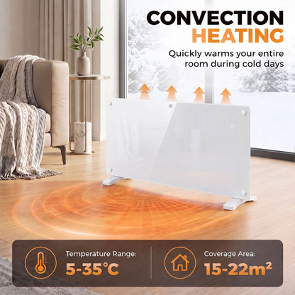 2000W Electric Space Heater Radiator Wifi Smart App, White