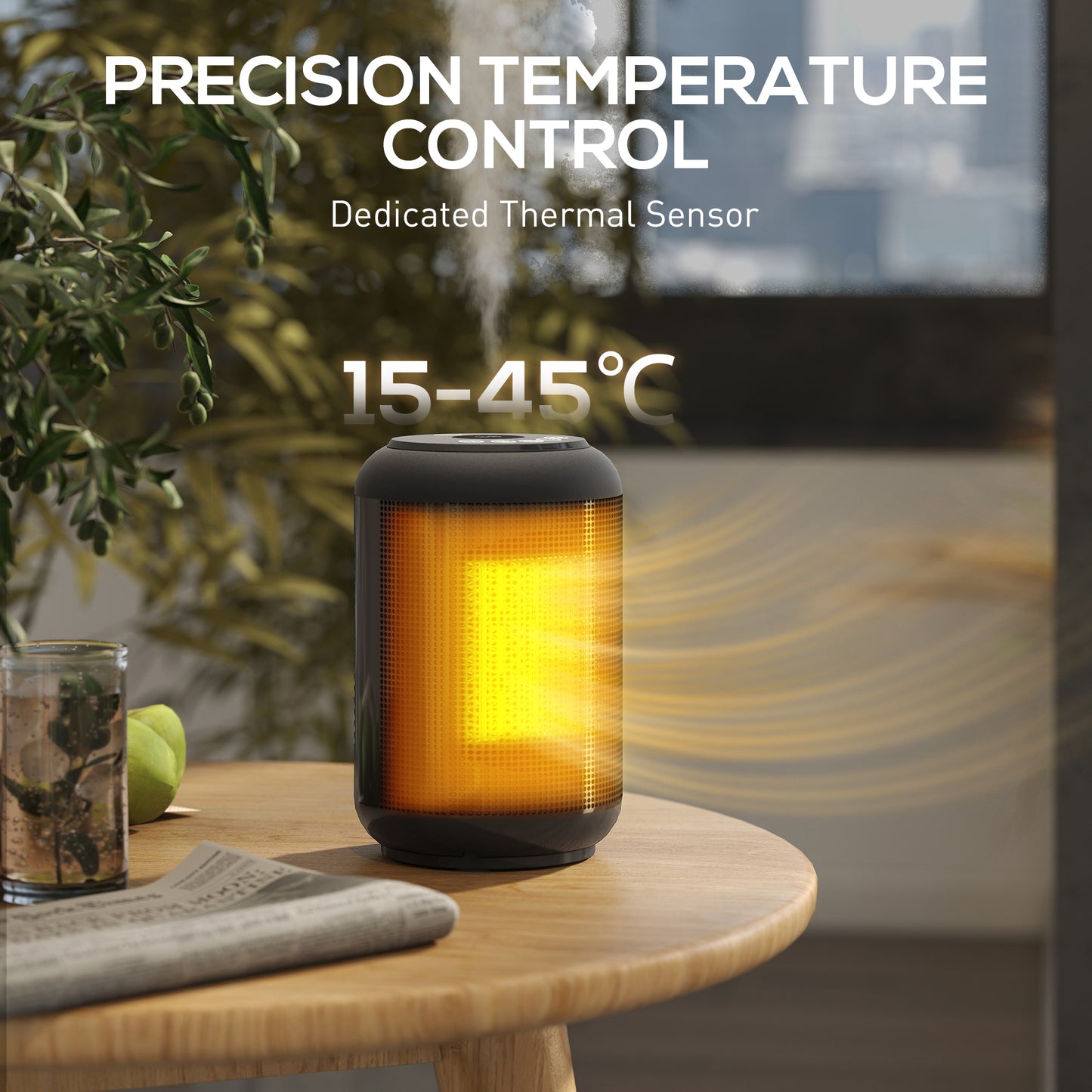 Ceramic Electric Heater, 1500W Fan Space Heater, Black