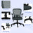 Ergonomic Office Chair, Mesh Desk Chair with Flip-up Armrest, Lumbar Back Support, Swivel Wheels, Grey