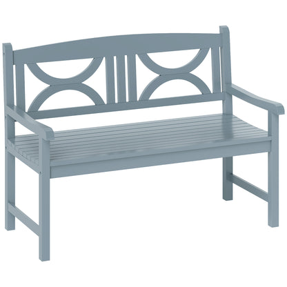 2-Seater Wooden Garden Bench Outdoor Patio Loveseat Grey