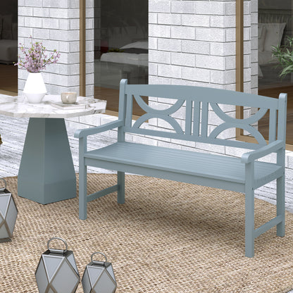 2-Seater Wooden Garden Bench Outdoor Patio Loveseat Grey