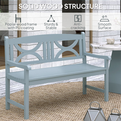 2-Seater Wooden Garden Bench Outdoor Patio Loveseat Grey