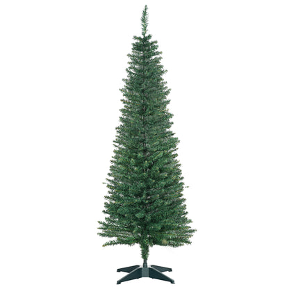 5FT Pencil Slim Artificial Christmas Tree with Study Stand Tips Green