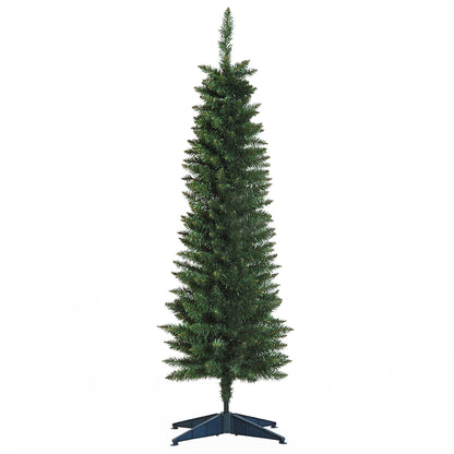 5FT Pencil Slim Artificial Christmas Tree with Study Stand Tips Green