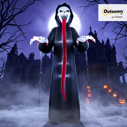 10 FT Halloween Inflatable Skeleton with Built-in LED Lights