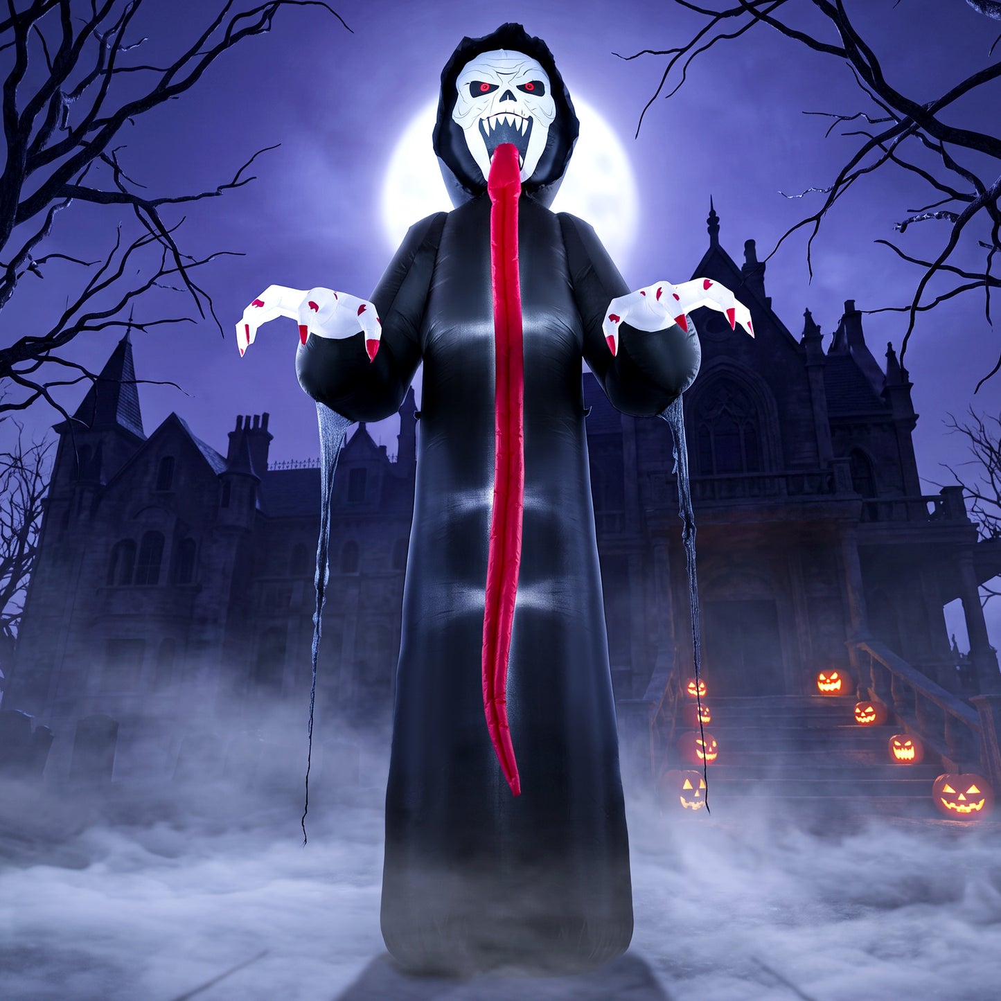 10 FT Halloween Inflatable Skeleton with Built-in LED Lights