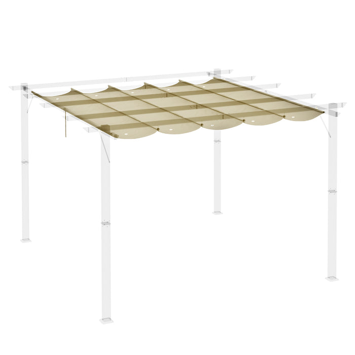 Retractable Pergola Shade Cover, Replacement Canopy for 4 x 3 (m) Pergola, Retractable Roof, Beige