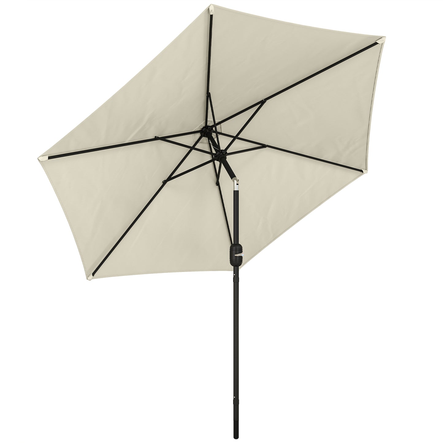 2.6M Garden Parasol Umbrella with Aluminium Pole, Tilt, Crank