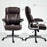 Tilting Executive Office Chair, PU Leather Desk Chair, Brown