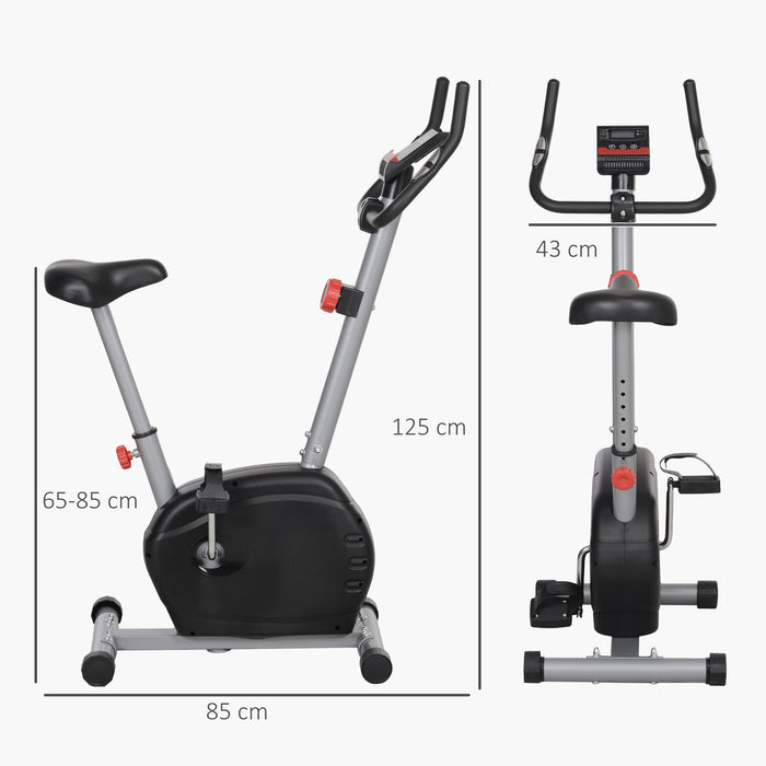 Folding Exercise Bike with Heart Rate Sensor for Home Use, Grey