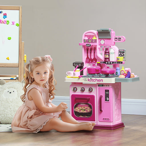 Kids Kitchen with 33 Piece Accessories, Lights, Sounds, Storage