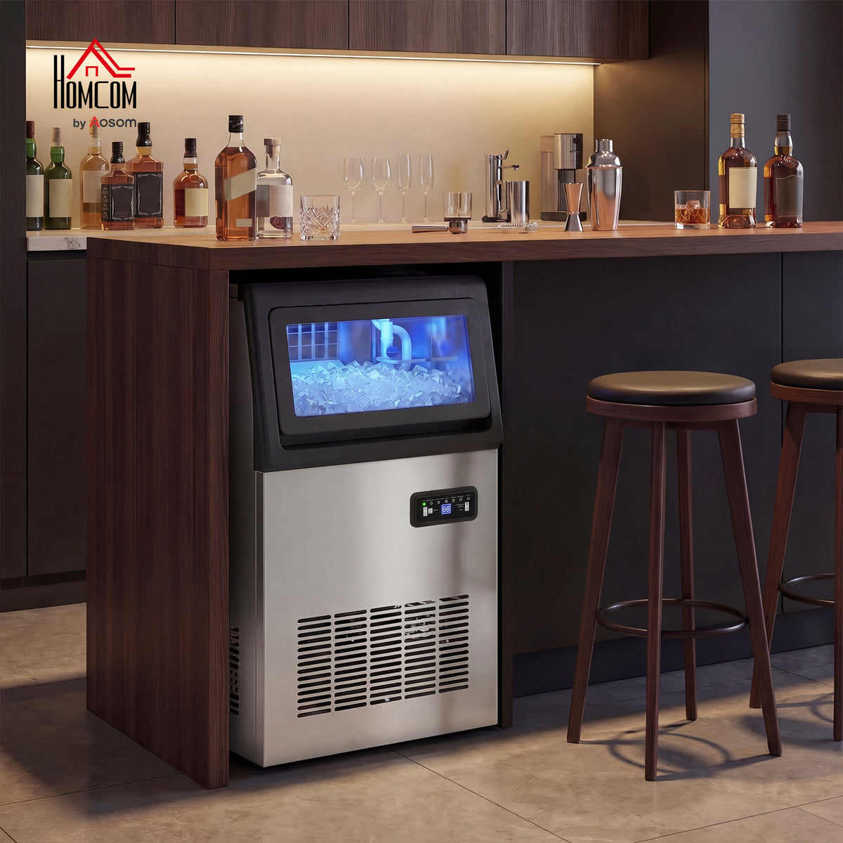 45kg/24H Commercial Ice Maker Machine with Auto Self-Cleaning