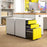 3 Drawer File Cabinet, Lockable Metal Filling Cabinet, Yellow