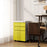 3 Drawer File Cabinet, Lockable Metal Filling Cabinet, Yellow