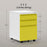 3 Drawer File Cabinet, Lockable Metal Filling Cabinet, Yellow