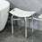 Aluminium Shower Stool for Elderly, Height Adjustable Shower Seat w/ Removable Padded Cushion, Shower Head Holder, Non-Slip