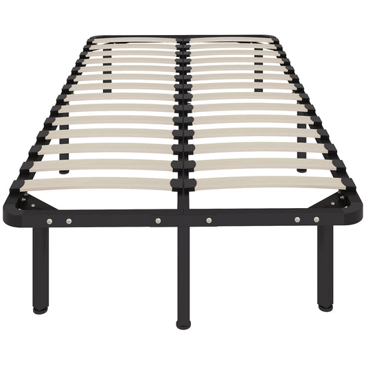 3ft Single Bed Frame, Metal Platform Bed Frame with 2 x 14 Wood Slats, No Box Spring Needed, Underbed Storage, Easy to Assemble, Black