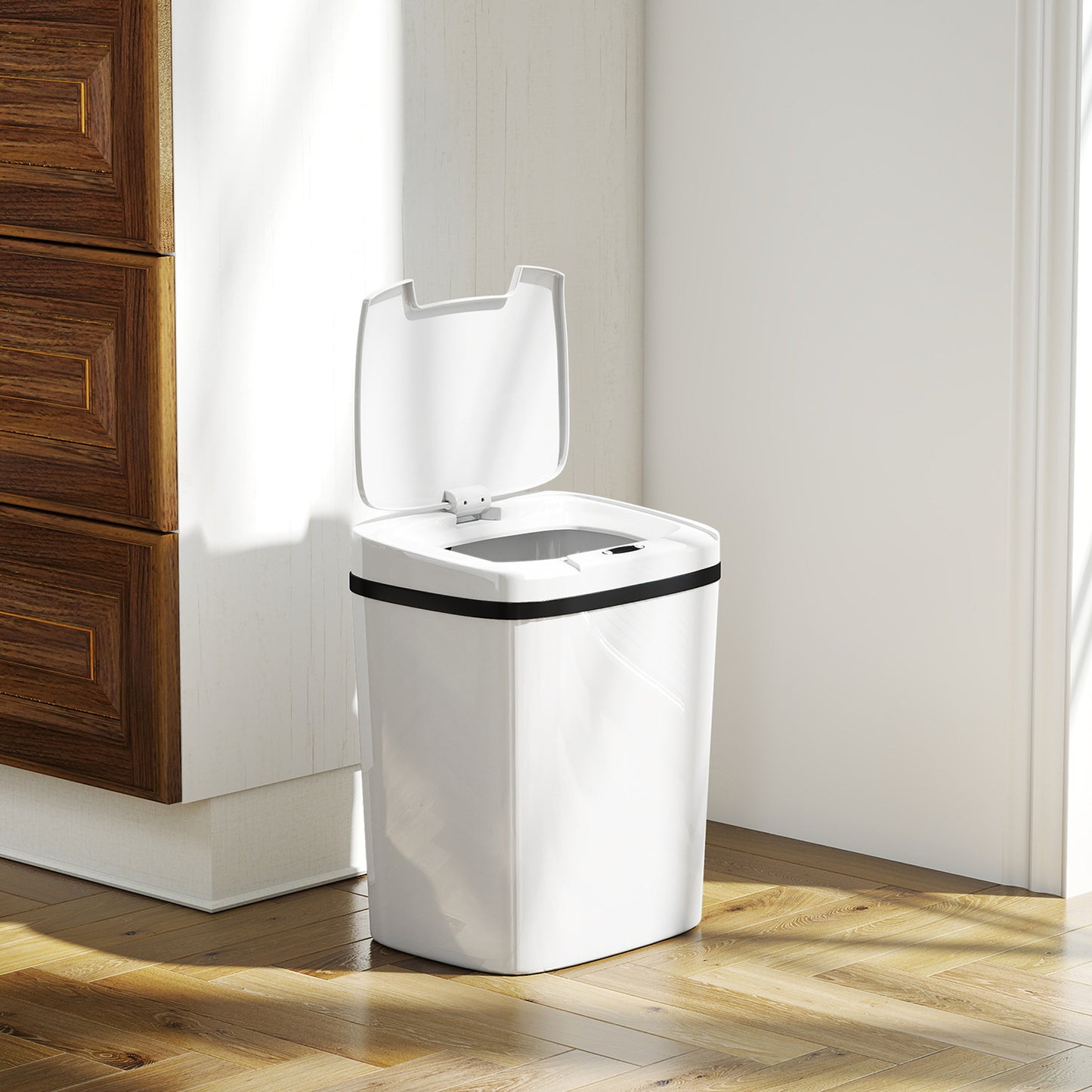 4 in 1 Shower Chair with Wheels, Bedside Commode Wheelchair, Grey