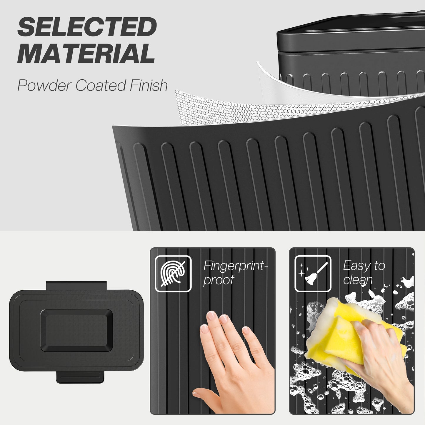 2 x 20L Double Rubbish Bin, Pedal Bin with Soft-Close Lid, Black