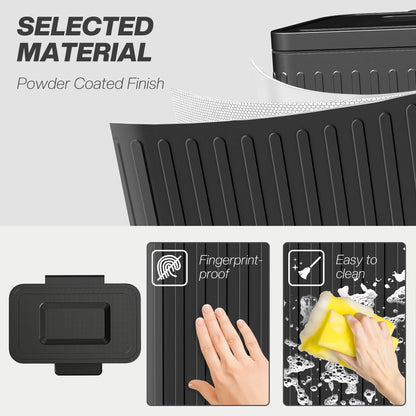 2 x 20L Double Rubbish Bin, Pedal Bin with Soft-Close Lid, Black