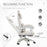 High Back Office Chair Reclining Computer Chair with Footrest Lumbar Support Adjustable Height Swivel Wheels White