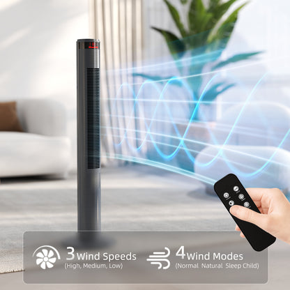Oscillating Tower Fan Remote Control 3 Speed Modes Cooling Machine