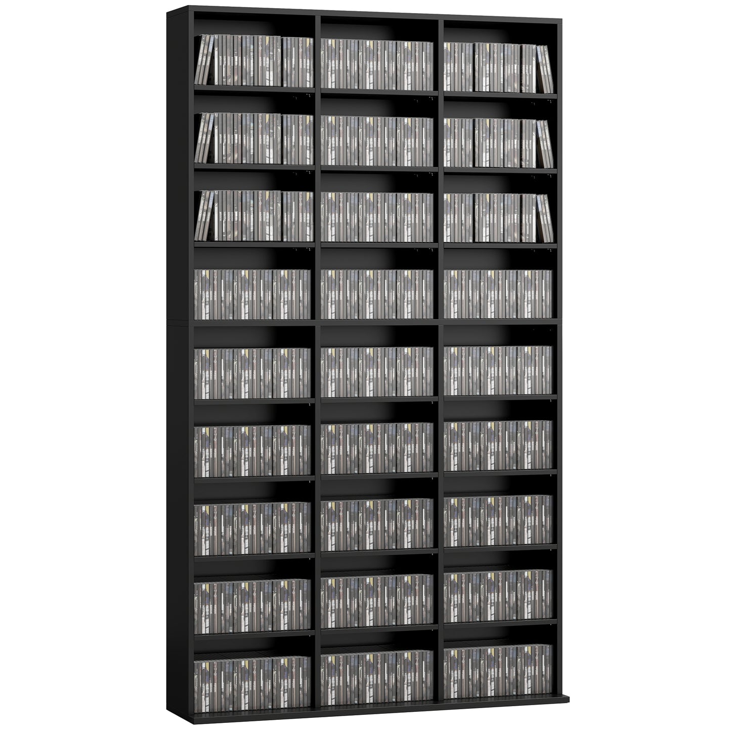 835 CD/500 DVD Storage Unit, Blu-ray Media Storage Shelf, Black