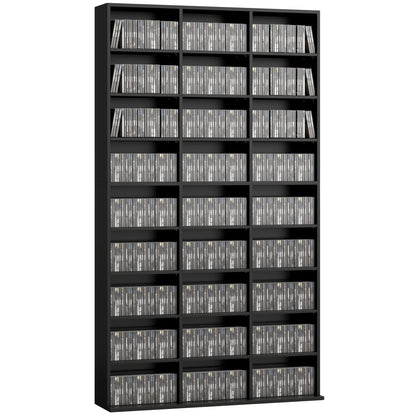 835 CD/500 DVD Storage Unit, Blu-ray Media Storage Shelf, Black