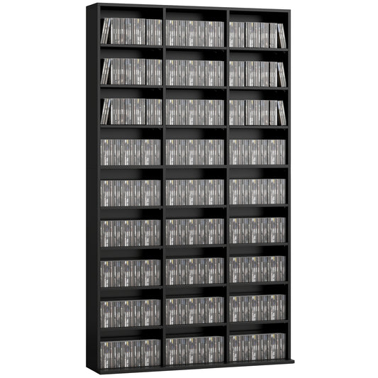 835 CD/500 DVD Storage Unit, Blu-ray Media Storage Shelf, Black