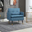 Modern Armchairs with Steel Legs, Upholstered Button Tufted Accent Chairs for Living Room and Bedroom, Blue