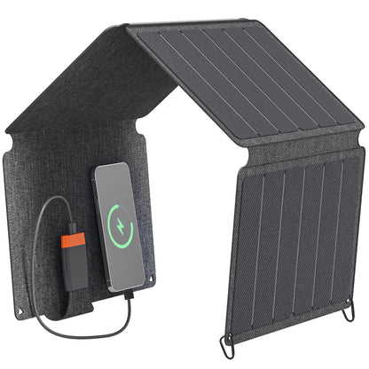 36W Foldable Portable Solar Panel with Type-C to USB-A Charging Port