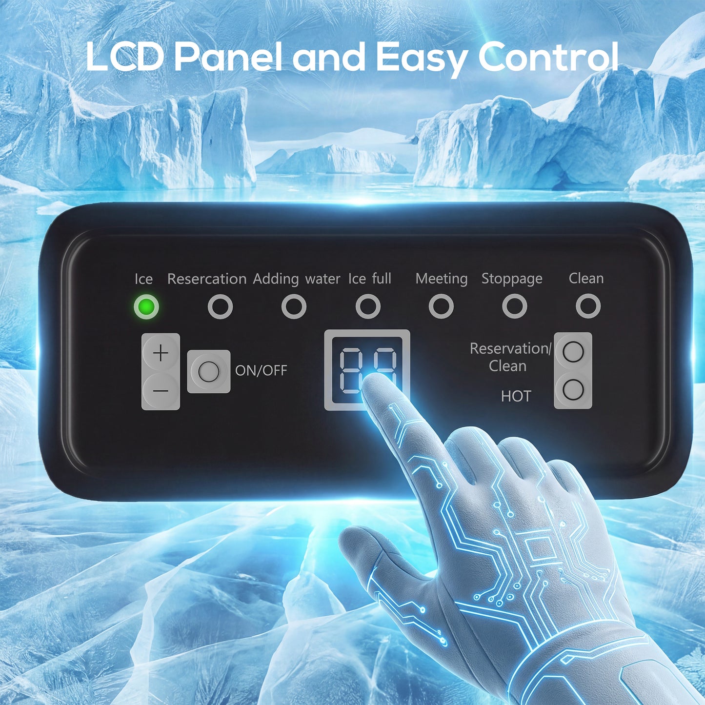36kg/24H Commercial Ice Maker Machine with Auto Self-Cleaning
