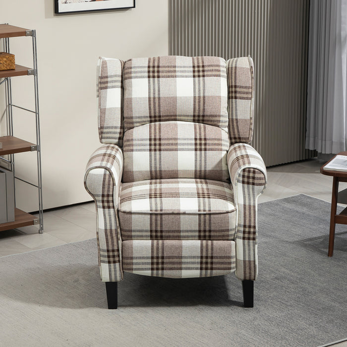 Recliner Chair for Living Room Wingback Chair with Padded Armrest Brown