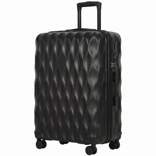 28Inch Suitcase Hard Shell Checked Luggage with TSA Lock, Black